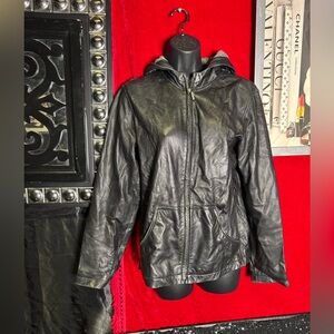 JACQUELINE FERRAR Genuine Lambskin Leather Jacket